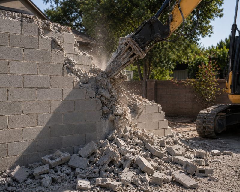 Block Wall Demolition in Bergen County, NJ