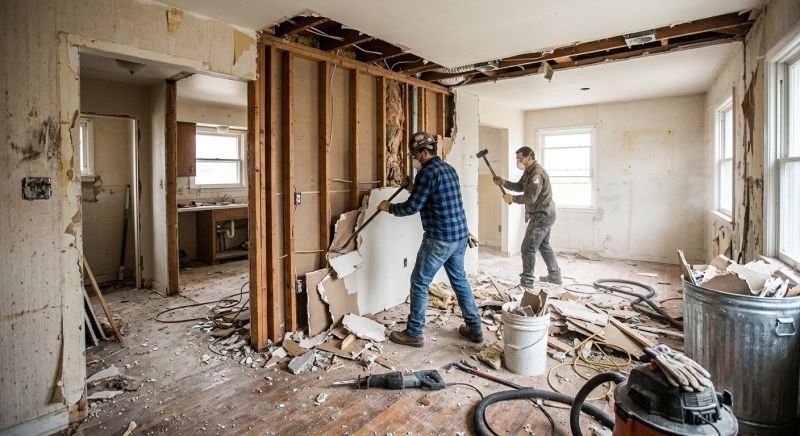 Kitchen Wall Demolition in Bergen County, NJ